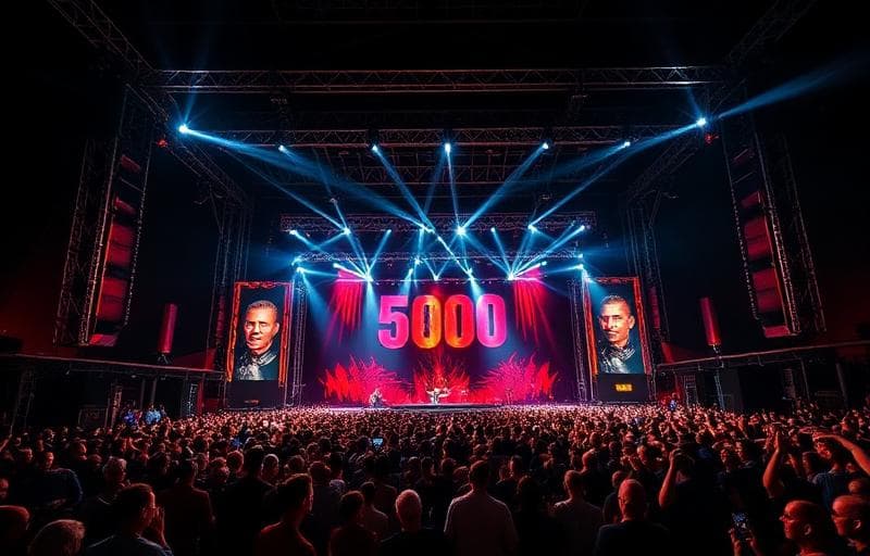 Grootschalige licht- en geluidsproductie op een festival